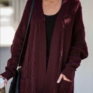 VICI riverwood cable knit cardigan sweater slouchy